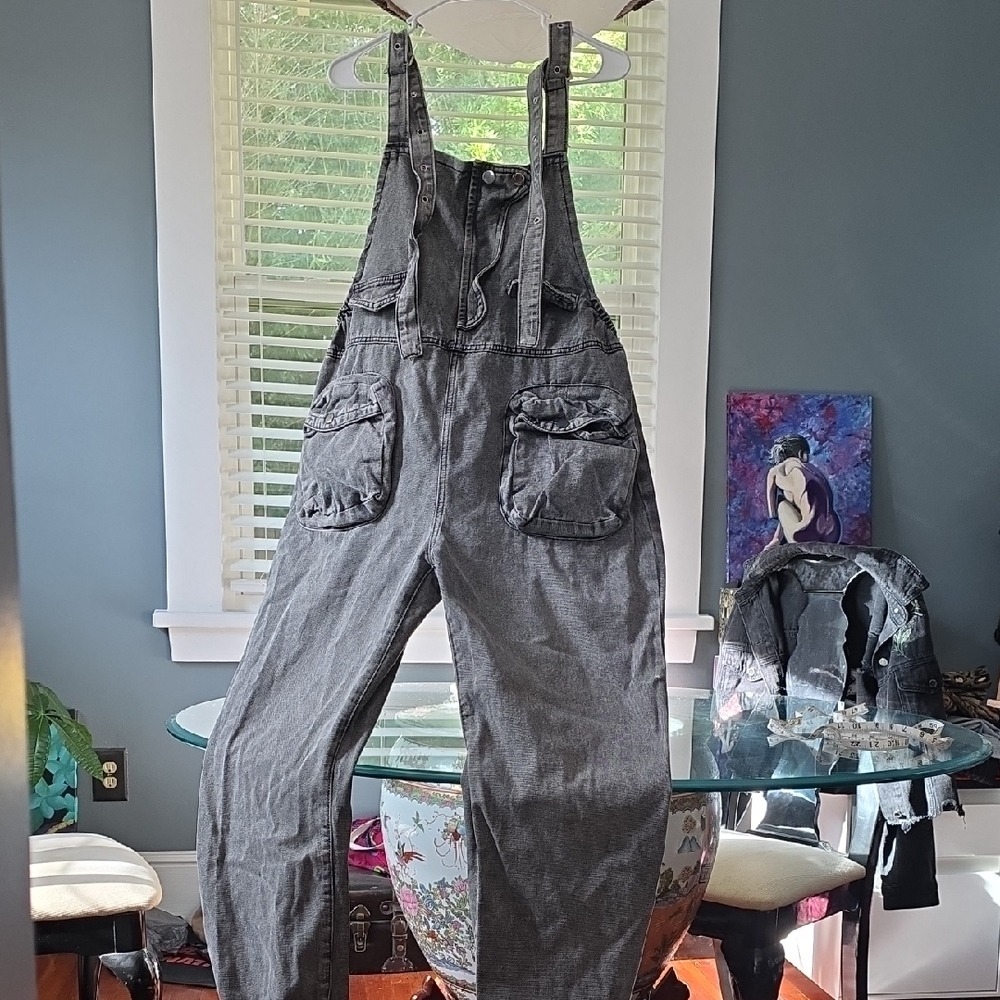 Charcoal Women's Denim Overall Joggers. Brand NEW